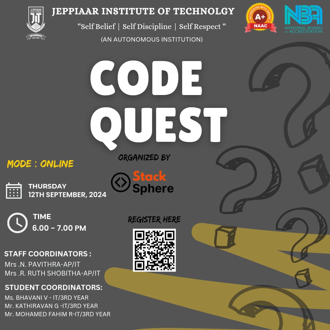 Code Quest – Stack sphere  Club Quiz event